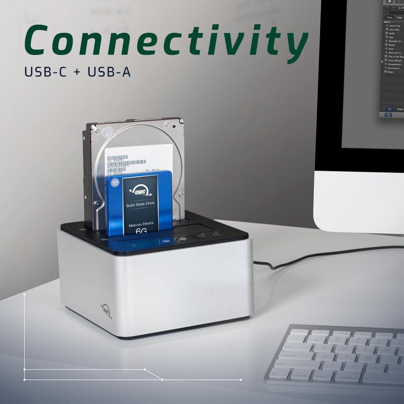 OWC حل قاعدة محرك OWC USB-C مزدوجة، USB 3.1 الجيل 2، لجهاز ماك وبي سي، (OWCTCDRVDCK) - Image 5
